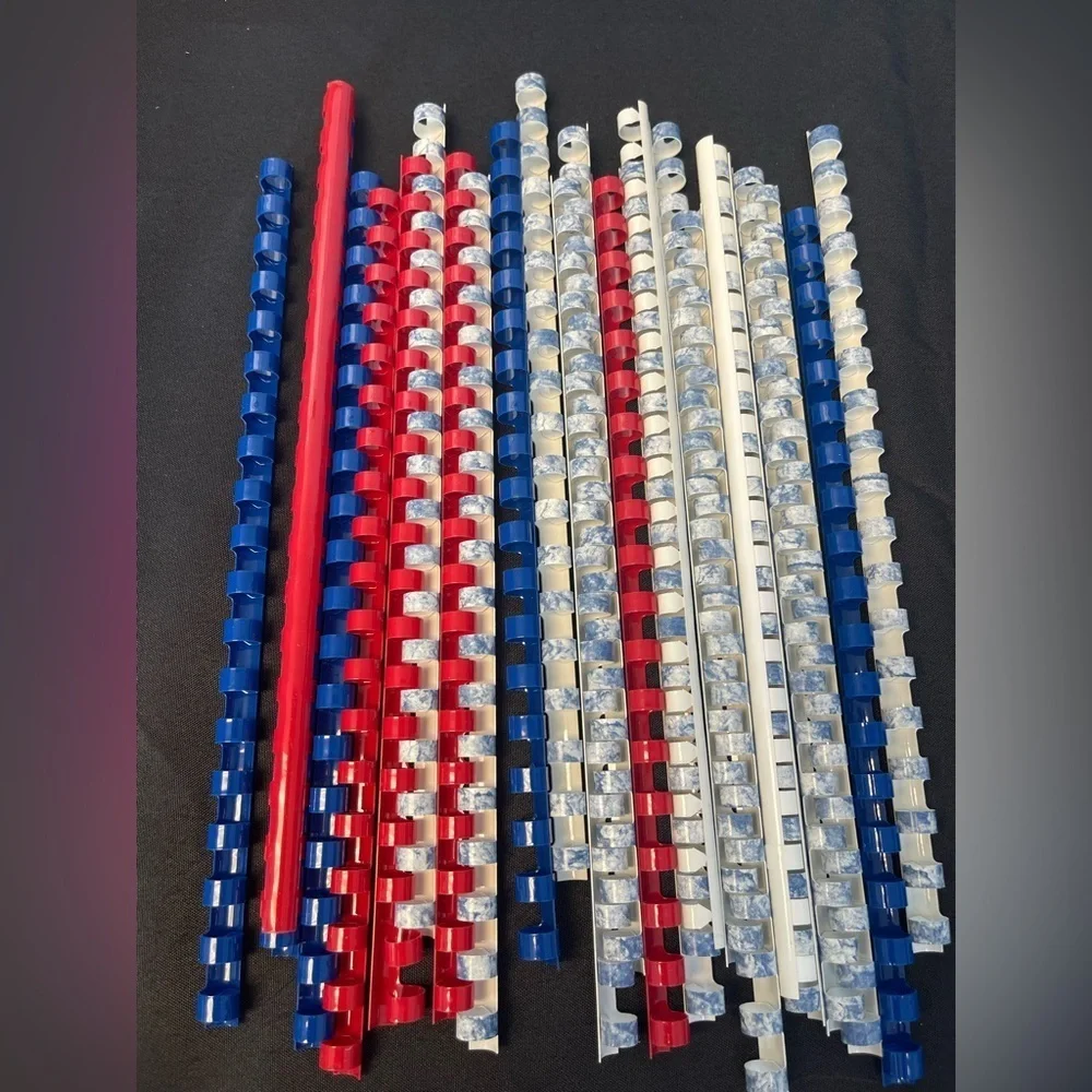 Colorful Binding Combs Set, 24 pieces, 1/4” sheet capacity 2-20